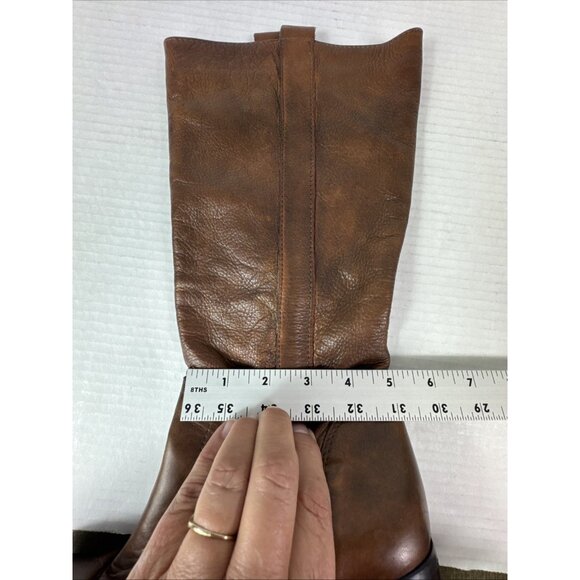 Made in Italy Women's 37 US7.5 Pullon Tall Riding Boot Burnished Distressed Leat - Picture 8 of 16
